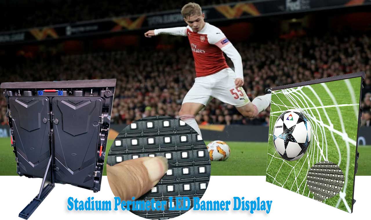 Football Stadium Perimeter Led Screen Display Tela LED perimetral do estádio de futebol
