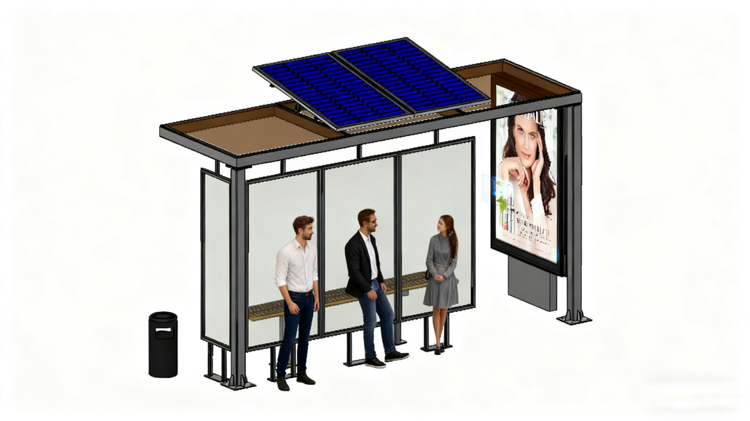 City Light Bus Shelter Abrigo de ônibus leve da cidade