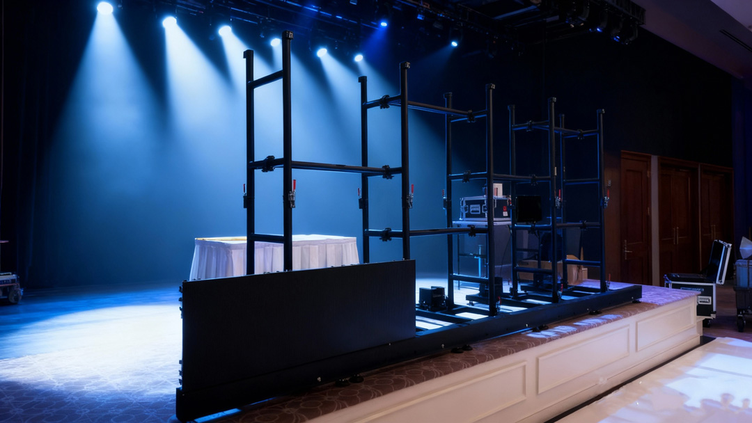 stage mounting frame for rental LED screen estrutura de montagem de palco para tela LED de aluguel