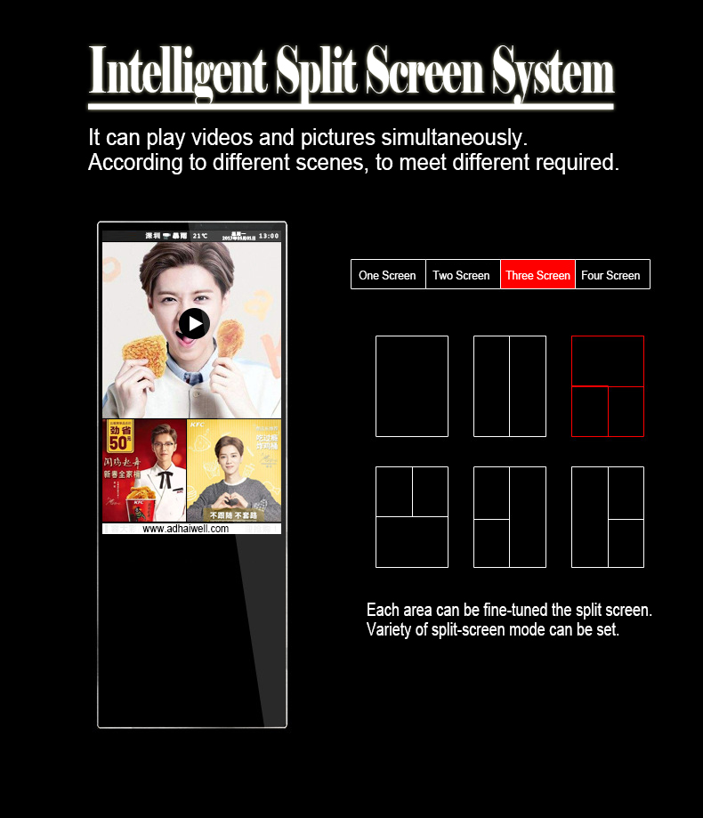 Meios de comunicação ultrafinos da propaganda do cartaz do LCD de Digitas (5)