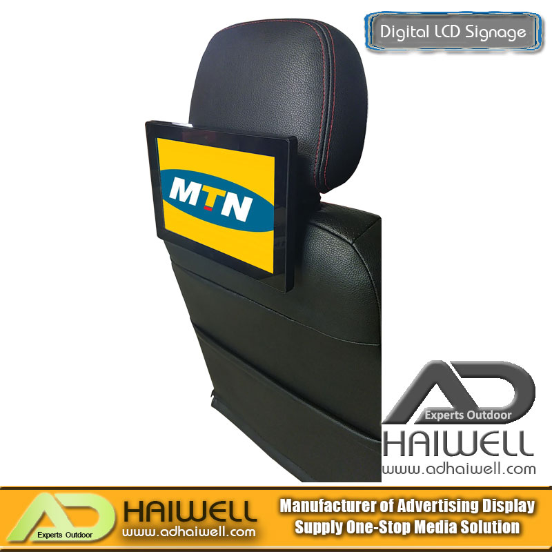 Taxi Media Car Seat Android LCD Tela de publicidade
