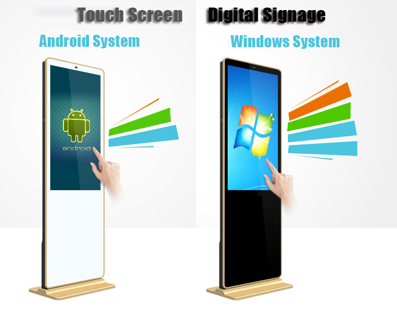 Monitores de tela digital interativa com sinal de toque