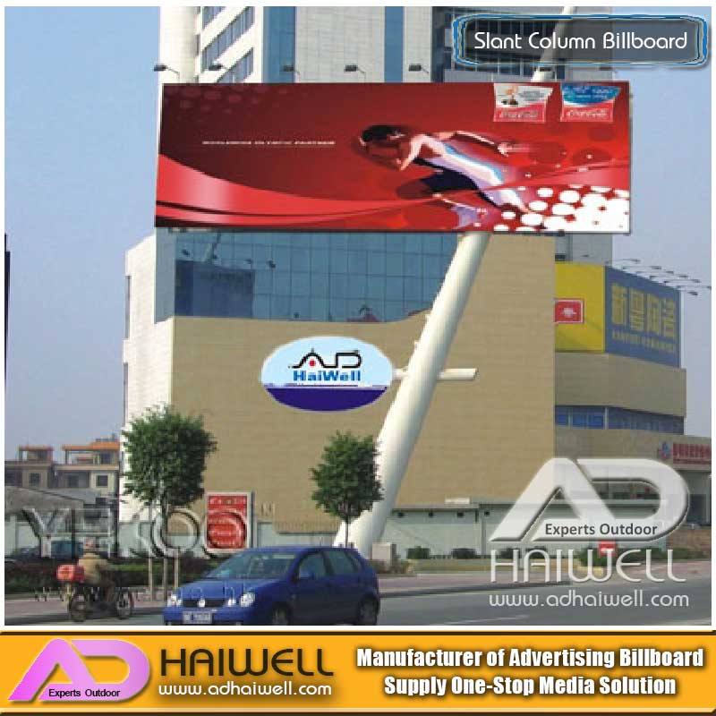 Outdoor Slant Shape Billboard Flex Banner construção para venda