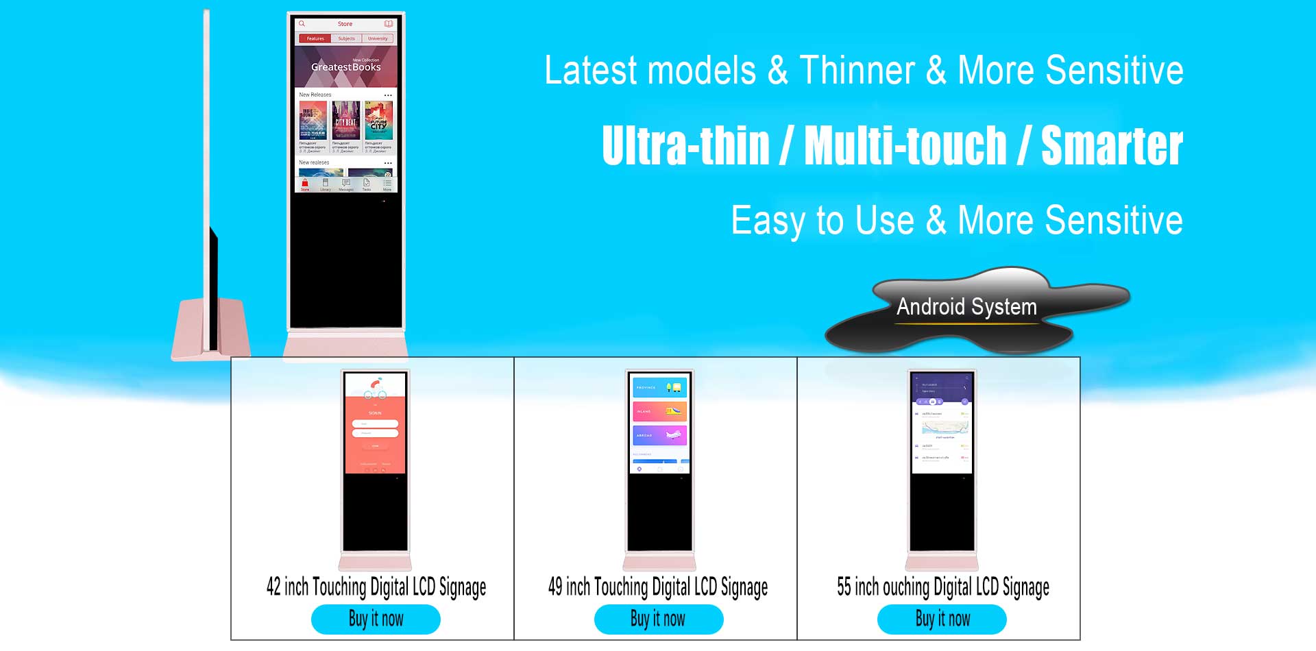 Ultra-fino-Multi-toque-Android-Digital-LCD-Signage