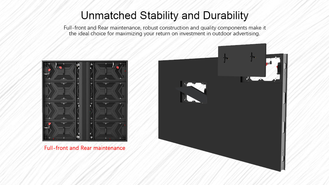 gabinete de LED de manutenção frontal e traseira