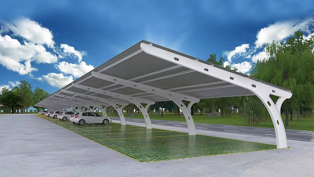Carports unidirectionalsolares unidirecionários de uma coluna e design de estrutura de dossel