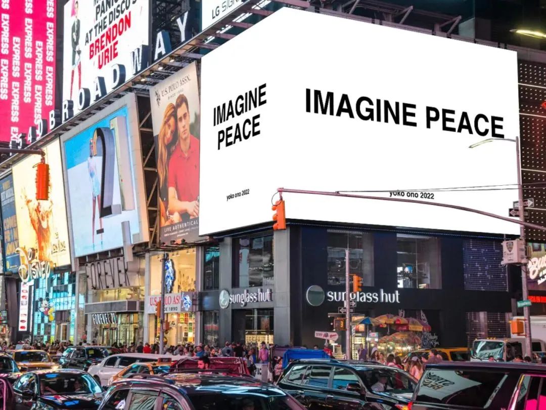 Imagine a paz de tela LED na Times Square, Nova York, EUA