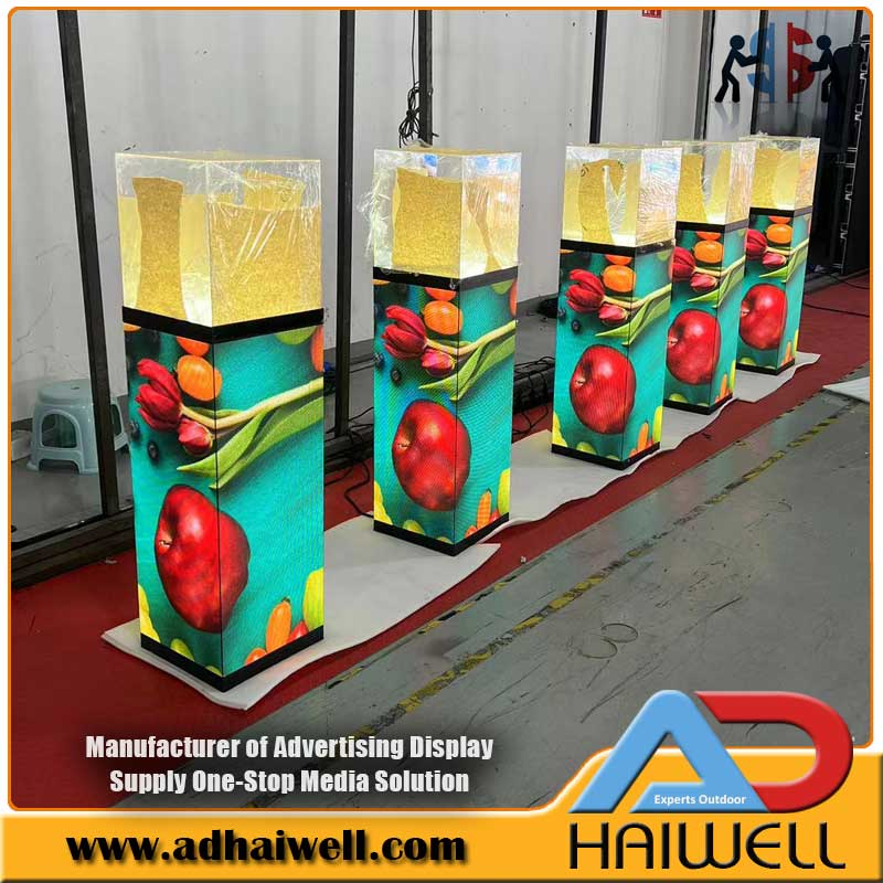 Estação de exibição do pedestal da tela LED 3D | Vitrine de topo de acrílico