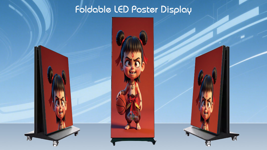 Sinalização de exibição de pôsteres de LED digital dobrável