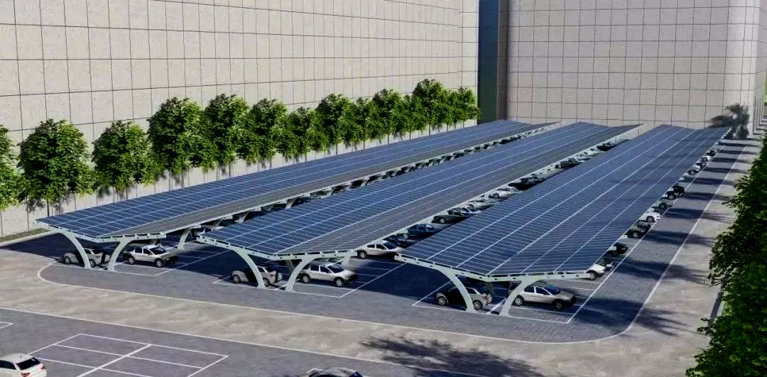 Futuro de garagem solar e dosséis