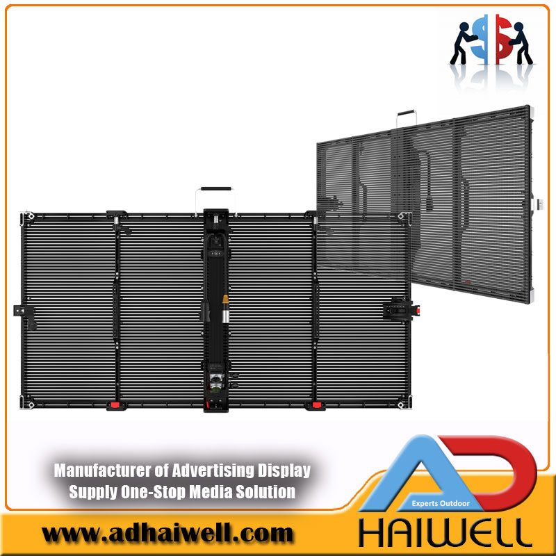 Tela LED transparente para aluguel externo para eventos