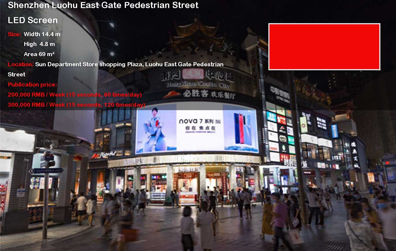 Luohu East Gate Pedestrian Street LED Screen