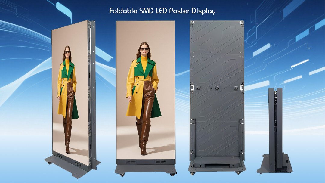 Exibição de pôsteres de LED dobrável