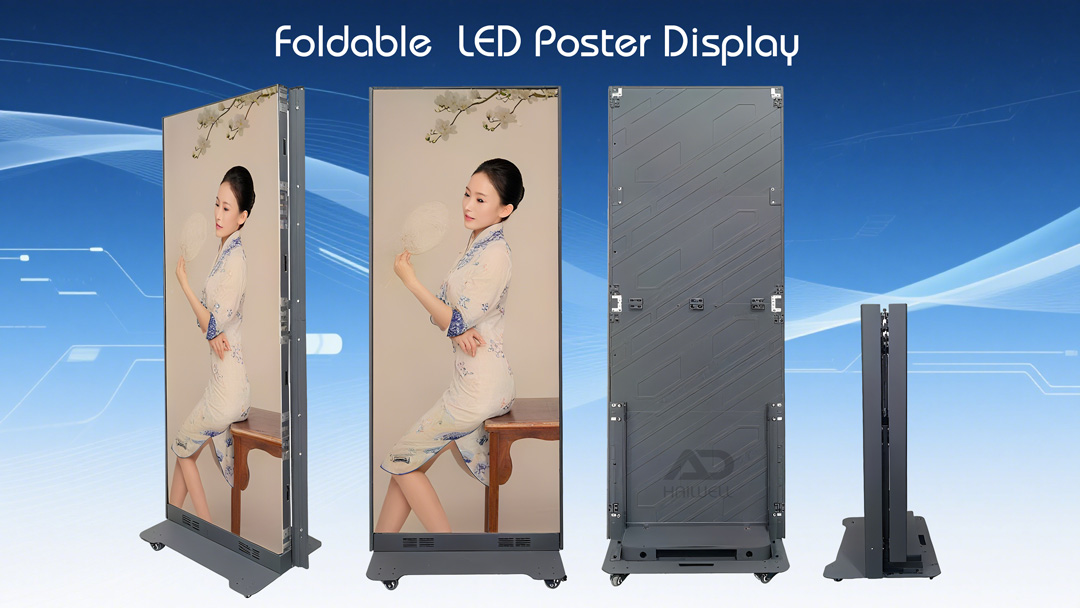 Exibição de pôsteres de LED dobrável