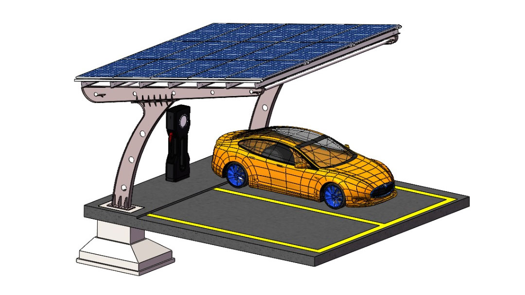 Adhaiwell Solar Carport 3D Projeto personalizado Previews