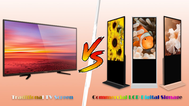 Como escolher sinalização digital comercial LCD vs tela de TV