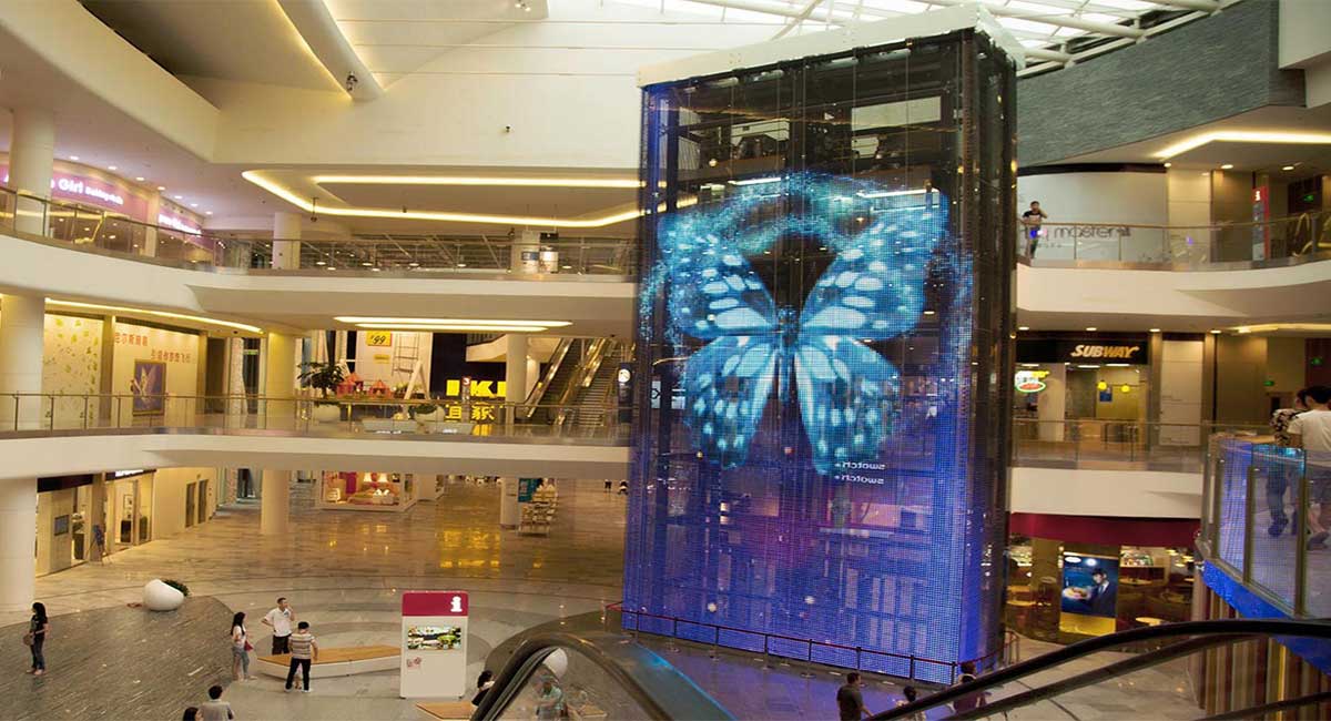 Application-Shop-Mall-display LED transparente