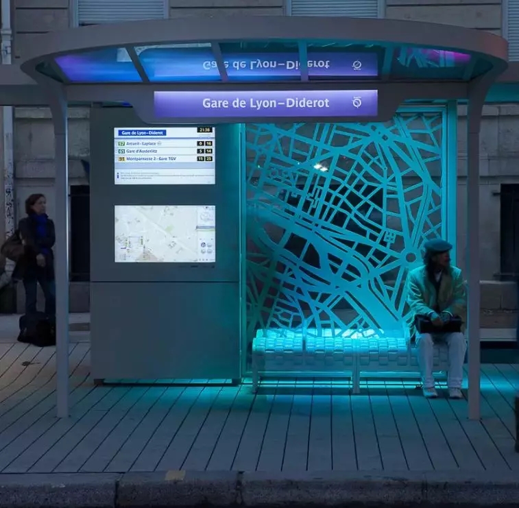 abrigo de ônibus do mapa digital
