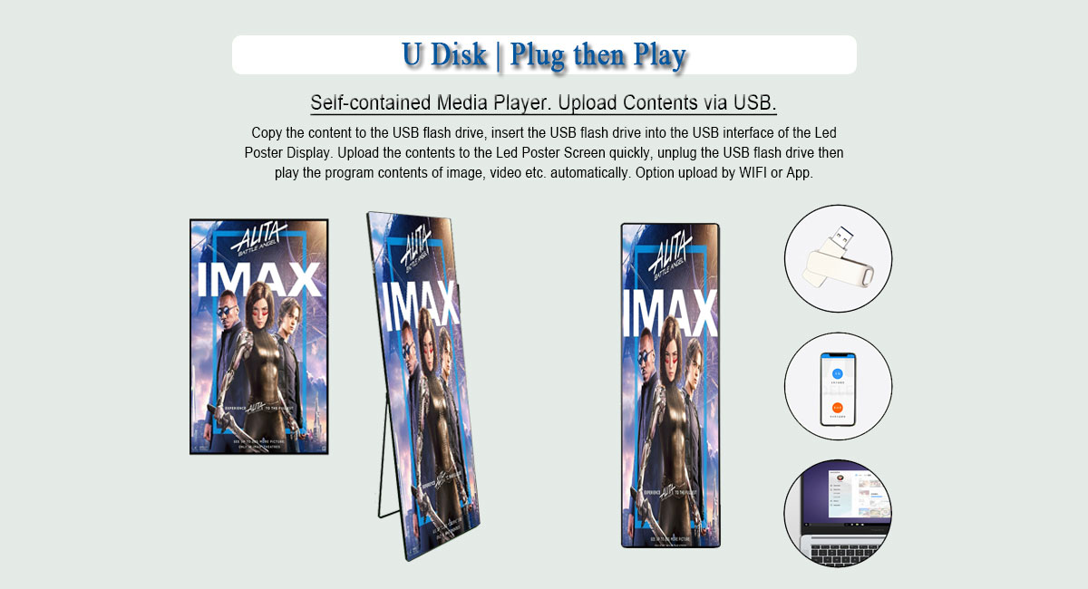 Auto-contido Media Player. Carregar conteúdo via USB