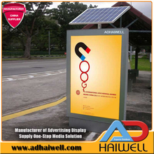 Caixa leve solar do abrigo de ônibus da propaganda do diodo emissor de luz do sistema da rua