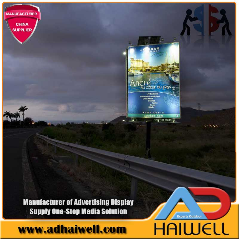 Estruturas Solar Powered LED Aço Digital Advertising Billboard